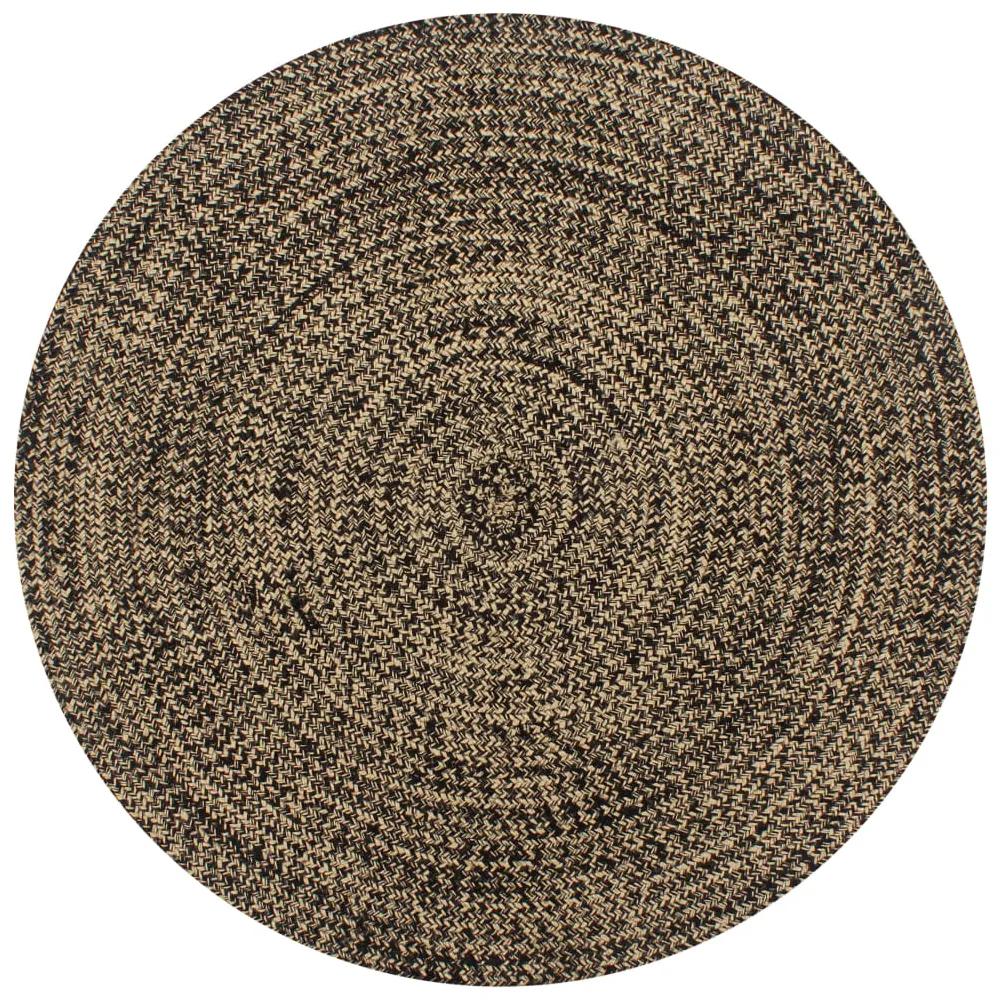 vidaXL Ručne vyrobený jutový koberec čierny a prírodný 150 cm