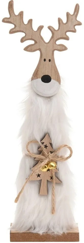 Vianočný drevený Sob Ervín biela, 30 cm, 30 cm