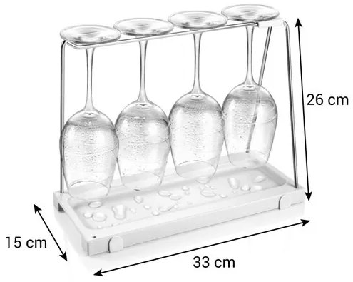 TESCOMA Držiak pohárov na víno s odkvapkávačom FlexiSPACE 330 x 148 mm