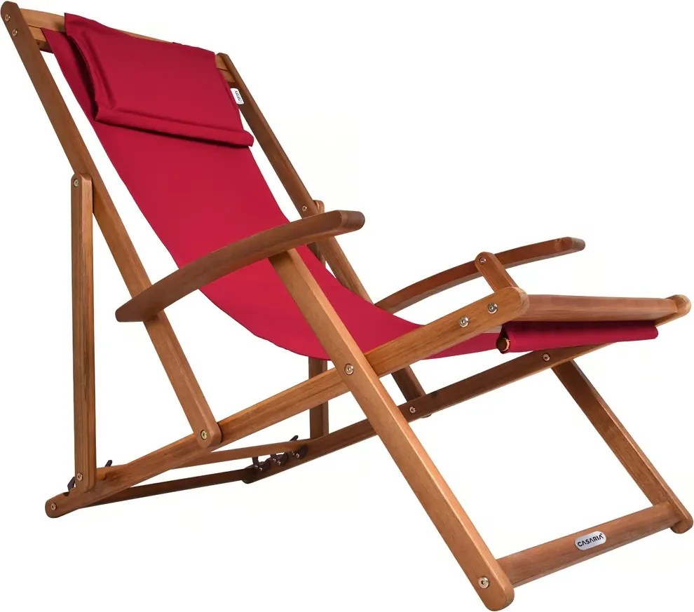 Záhradné lehátko SIENA, 94x60x94cm, červená Casaria