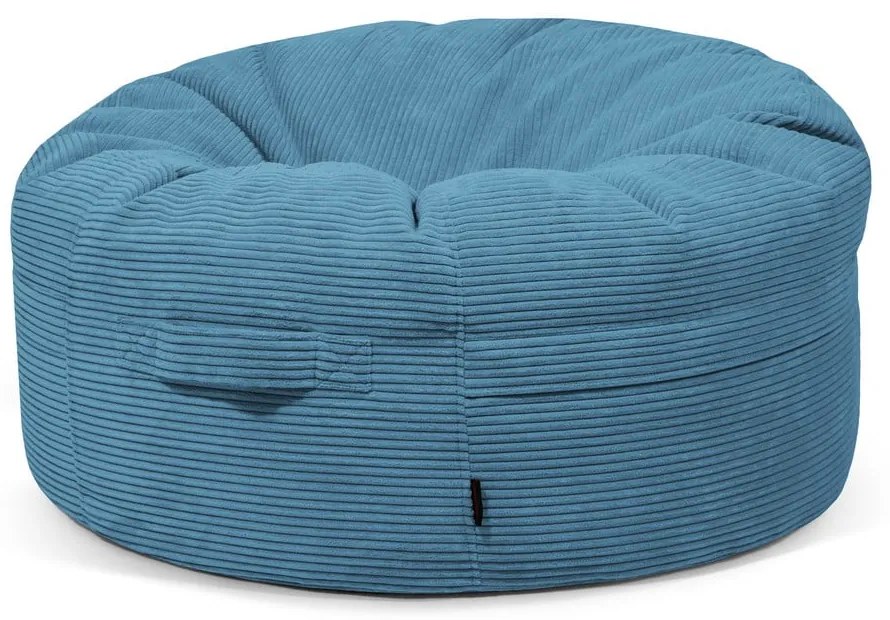 Modrý menčestrový sedací vak Roll 105 – SLOWDOWN