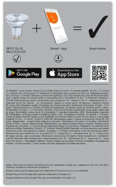 SADA 3x LED RGBW Stmievateľná žiarovka SMART+ GU10/4,9W/230V 2700K-6500K - Ledvance