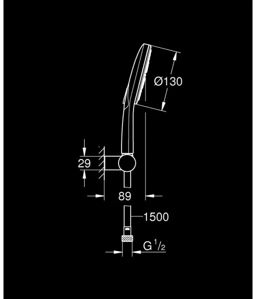 GROHE 26580000 - Sada ručnej sprchy RAINSHOWER SMARTACTIVE 130 1500 mm chróm