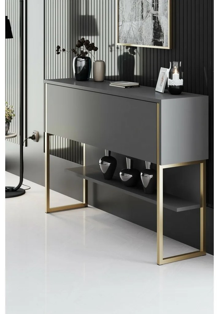 Komoda Luxe Anthracite and Gold