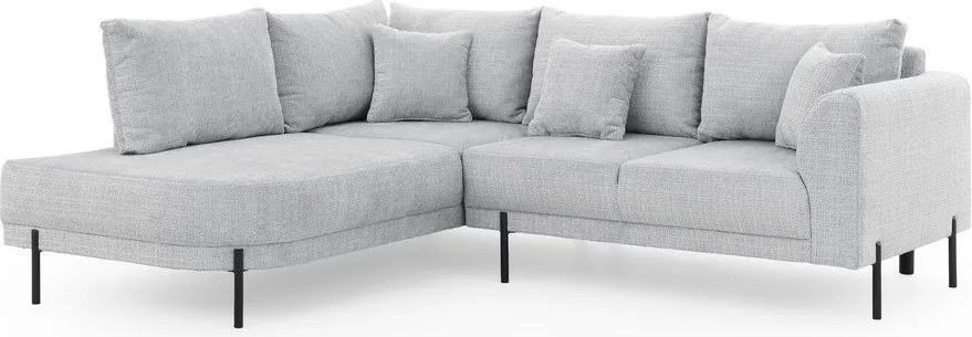 Svetlosivá ženilková rohová pohovka (ľavý roh/do L) Mauris – Ropez