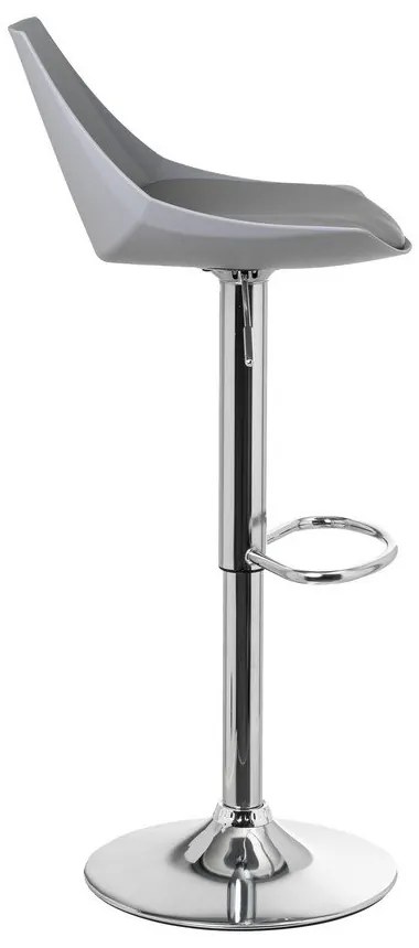 Sivé barové stoličky s nastaviteľnou výškou z imitácie kože v súprave 2 ks (výška sedadla 56,5 cm) – Casa Selección