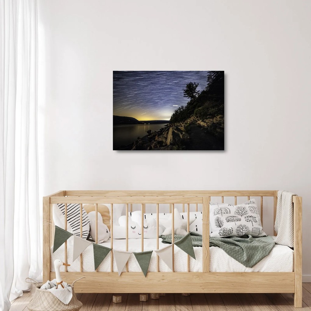 Sklenený obraz - obloha pri západe slnka (70x50 cm)