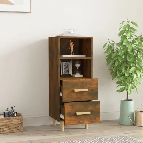 vidaXL Komoda dymový dub 34,5x34x90 cm spracované drevo-