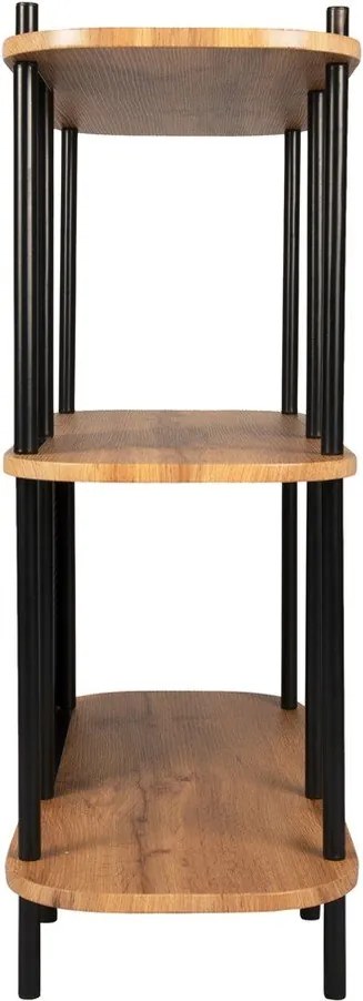 Čierny oceľový regál Leitmotiv Sole, 80 x 83,5 cm