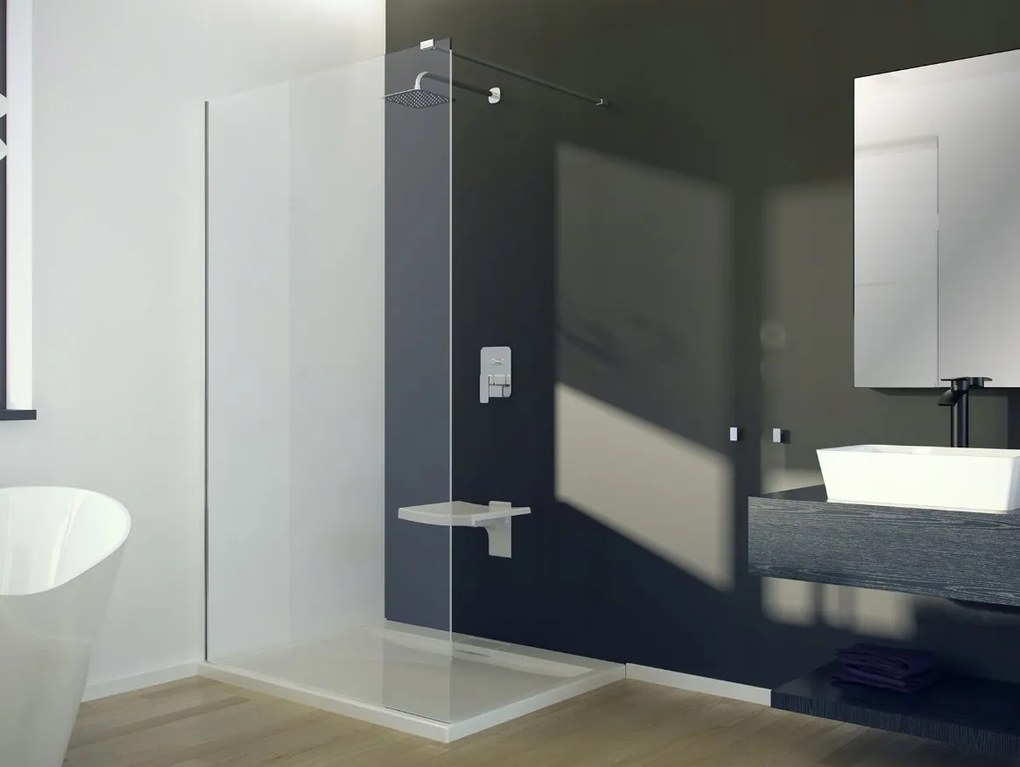 Invena Walk-In, sprchová zástena 120X200cm, 8mm číre sklo, chrómový profil, INV-AK-32-126-O