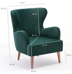 Kreslo ušiak NEKO zelené