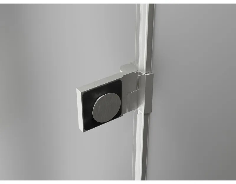 Mexen Lunar-B, výklopný sprchový kút ľavý 90 x 70 cm, 8mm číre sklo, oceľový profil, 832-090-070-97-00-L