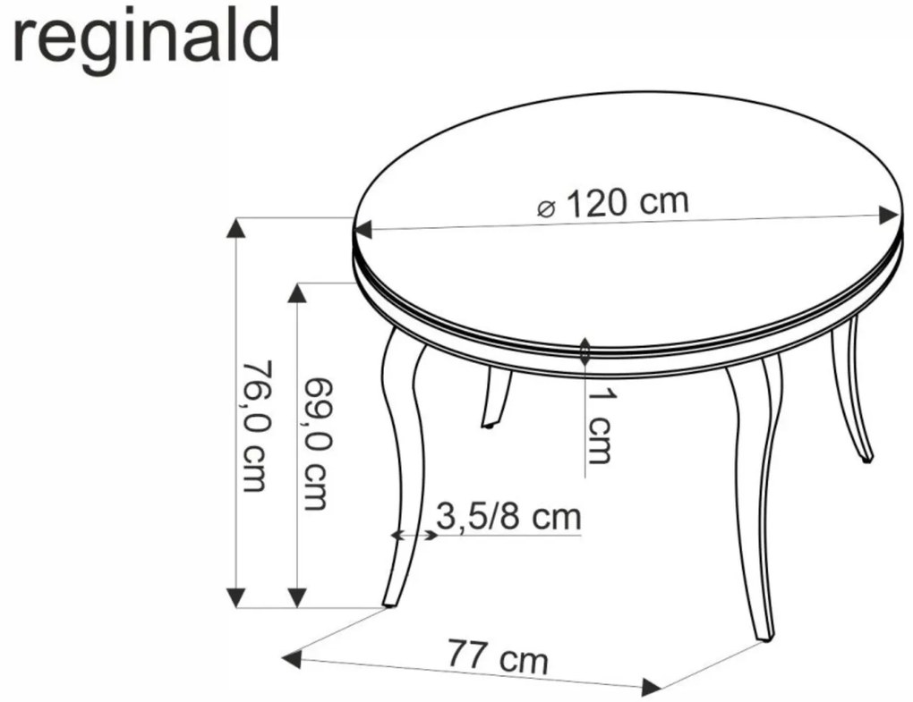 Jedálenský stôl Reginald biely mramor/strieborný