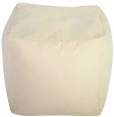 Sedací vak taburetka kocka malá béžová semišová TiaHome