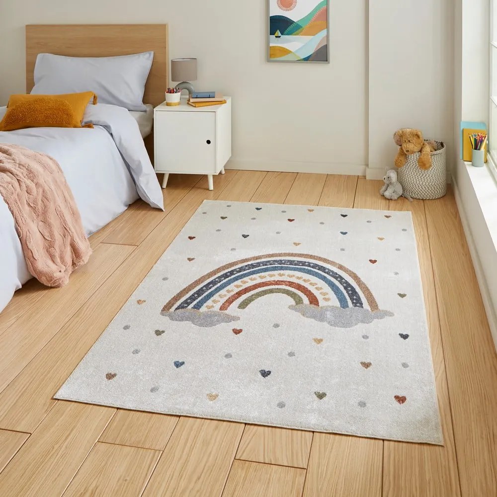 Krémovobiely detský koberec 80x150 cm Vida Rainbow – Think Rugs