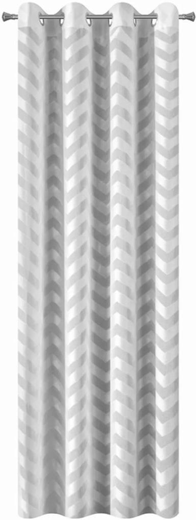 Vzorovaný záves v bielej farbe s motivom čiar 140 x 250 cm