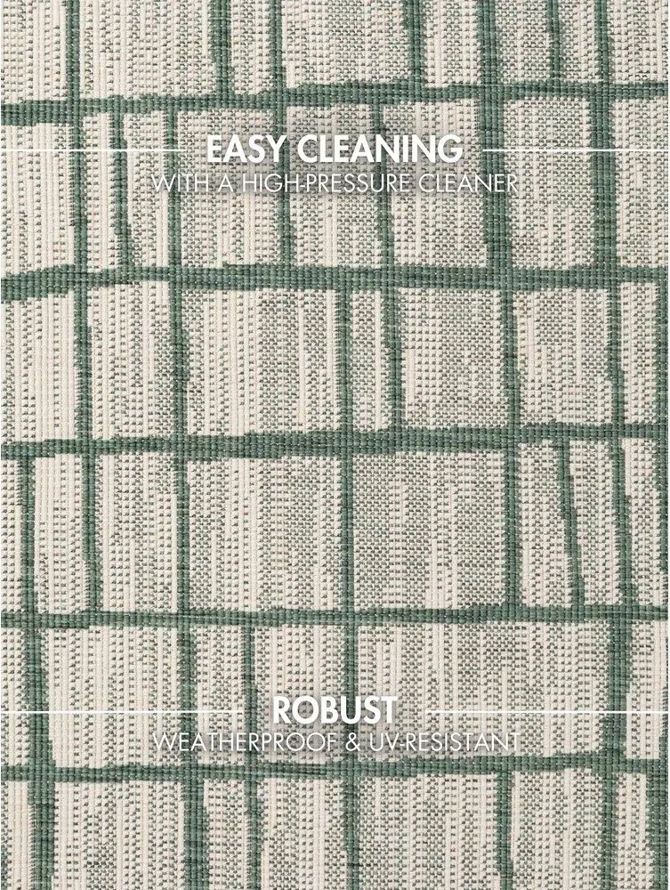 Zelený/krémovobiely okrúhly vnútorný a vonkajší koberec ø 160 cm Haringey Crouch – Ted Baker