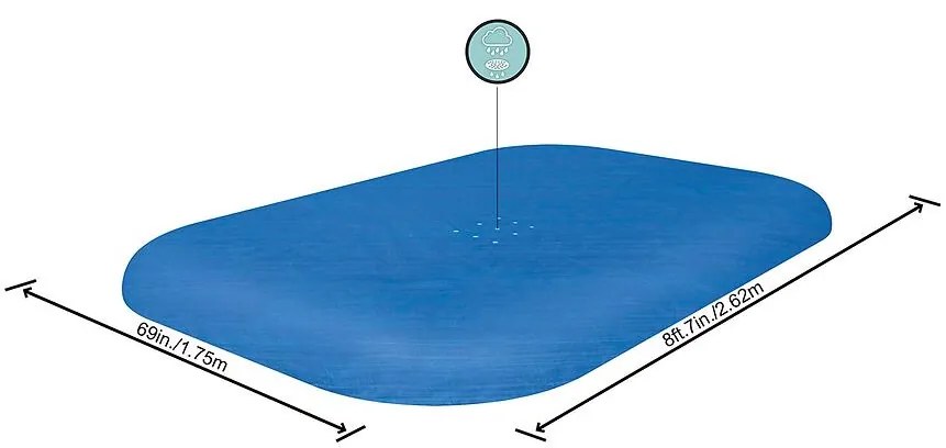 Krycia plachta na obdĺžnikový bazén 2,62 × 1,75 m 58319