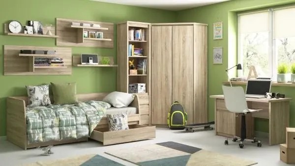 Vitrína Norton 2D2W1S, dub sonoma (BEZ osvetlenia)