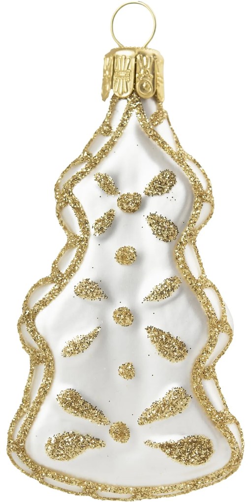 Bella Rose Sklenená vianočná ozdoba Stromek Bílá Mat