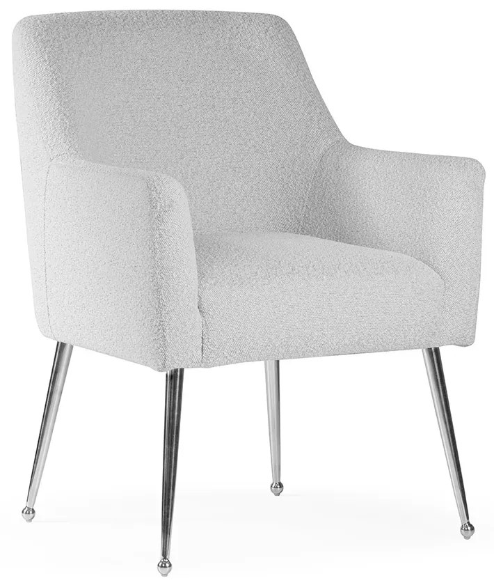 JEDÁLENSKÁ STOLIČKA KRESLO GRATIA SIVÁ STRIEBORNÉ NOHY