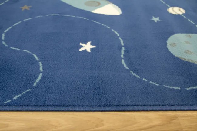 Detský koberec Kids 534547/94955 Jeans Kosmos modrý / tyrkysový