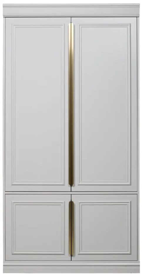 Svetlosivá šatníková skriňa z borovicového dreva 110x215x62 cm Organize – WOOOD