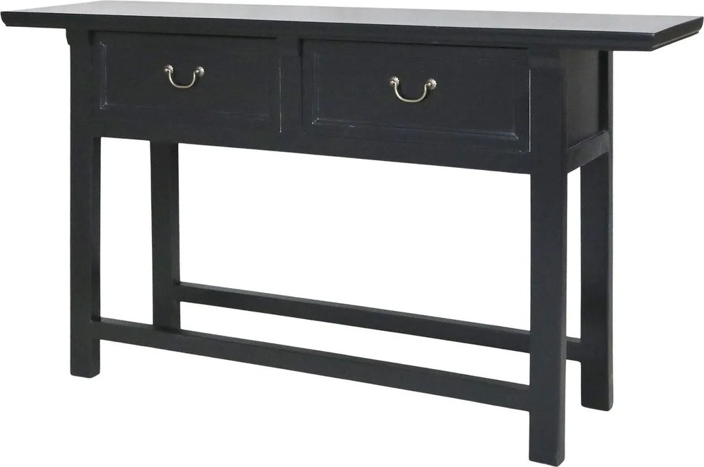 Čierny drevený konzolový stôl Service Frances - 150*40*85 cm