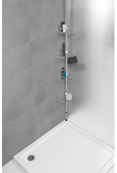 WENKO 21803100 – Rohová polica DOLCEDO 31 x 275 cm, nerez/lesklý chróm