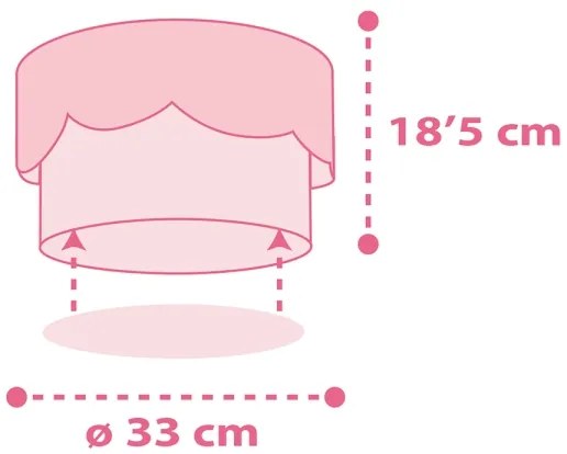 Dalber 61236S - Detské stropné svietidlo MOON 2xE27/60W/230V ružová
