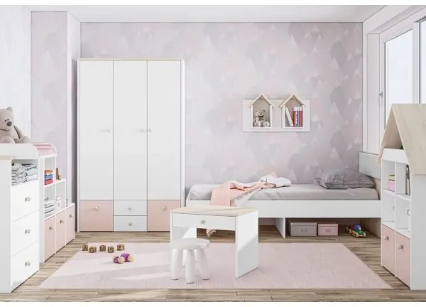 Nočný stolík BUBO 58x69 cm biela/svetlý buk