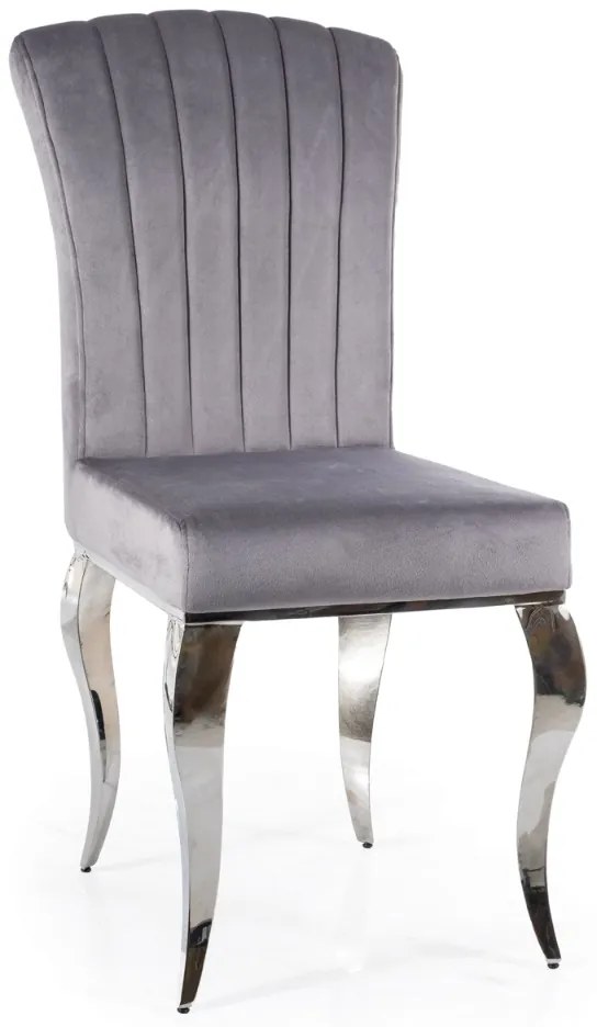 JEDÁLENSKÁ STOLIČKA LAURO ŠEDÁ + CHRÓM