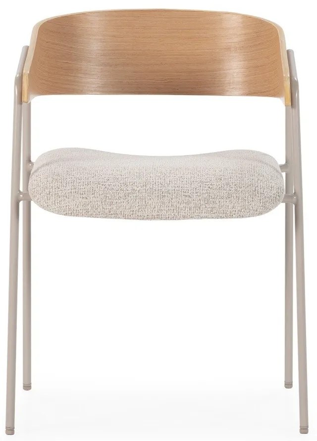 Svetlosivé/v prírodnej farbe čalúnené jedálenské kreslá v súprave s podrúčkami 2 ks Cora – MOME