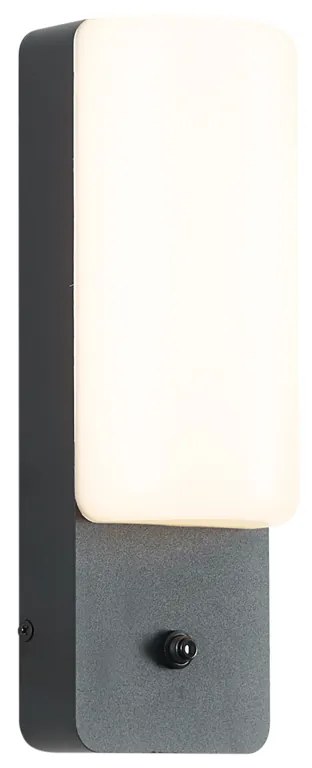 Vonkajšie nástenné svietidlo čierne so súmrakovým senzorom vrátane LED - Shift