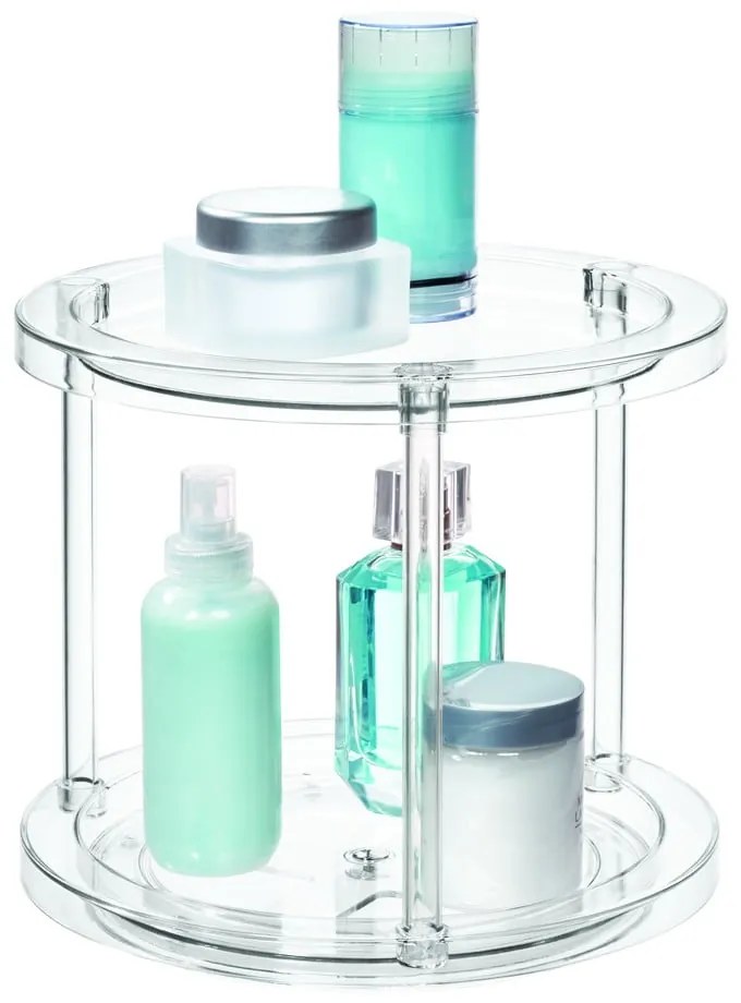 Okrúhly otočný dvojposchodový podstavec na dózy iDesign The Home Edit, ⌀ 24,1 cm