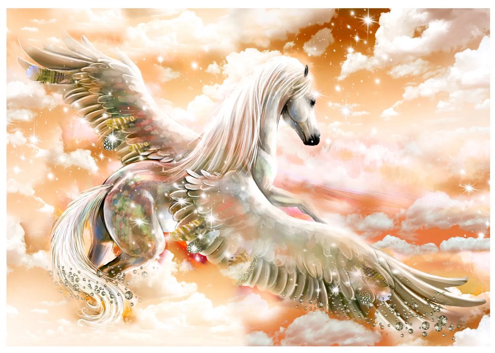 Artgeist Fototapeta - Pegasus (Orange) Veľkosť: 350x245, Verzia: Standard