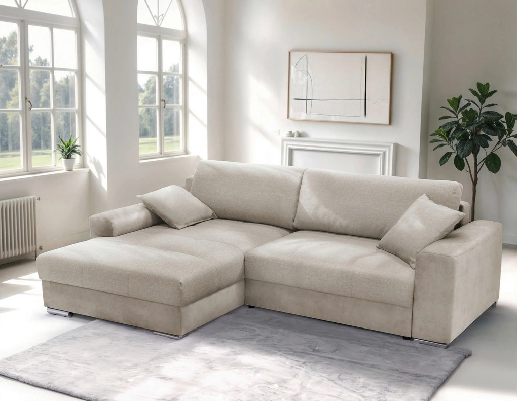 XXXLutz ROHOVÁ SEDAČKA, textil, béžová MID.YOU - Sedačky - 000694008101
