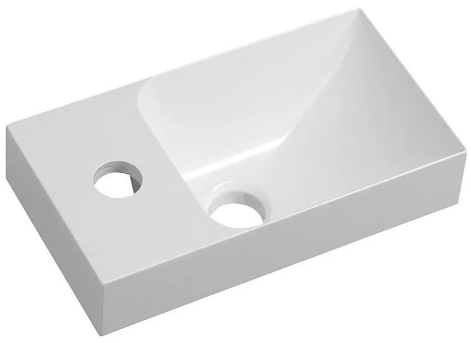 Sapho - Závesné umývadlo PICCOLINO 31x17 cm ľavé/liaty mramor/biela