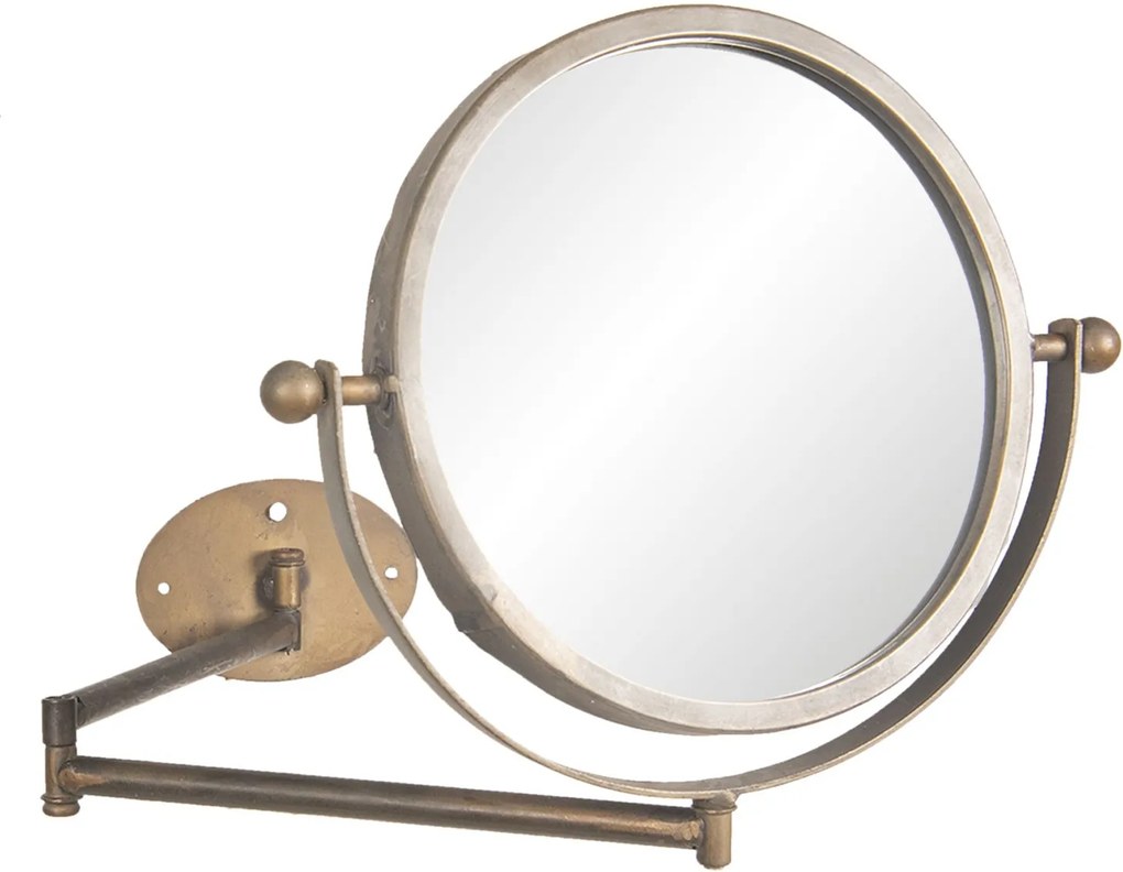 Okrúhle kovové nástenné zrkadlo na ramene - 37 * 2 * 32 cm