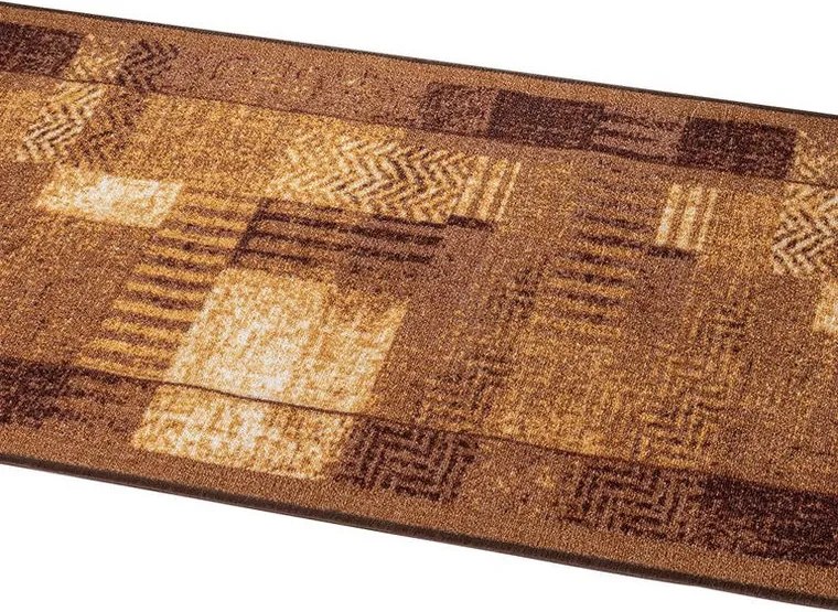 Kusový behúň Patchwork hnedá 67 x 250 cm