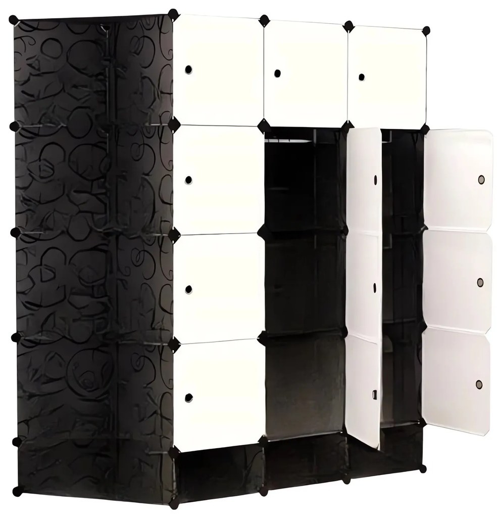 Hogler 3416 Variabilný regálový systém 20 modulov, 147 x 162 x 46 cm, čierny