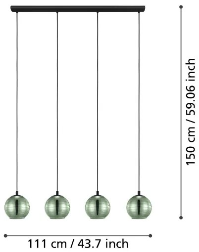Eglo 39686 - Luster na lanku LEMORIETA 4xE27/40W/230V