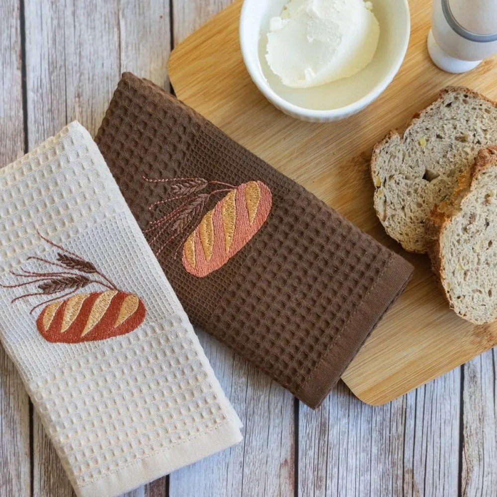 Polášek Vyšívaná vaflová utierka s motívom - 2 ks - Bon Appétit č. 3
