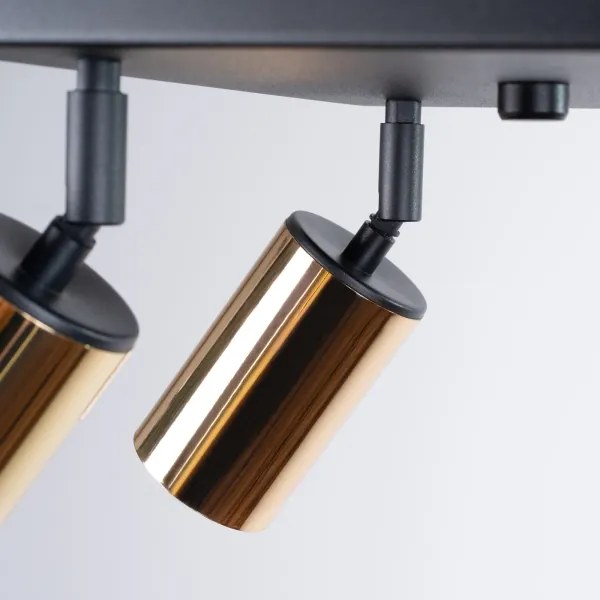 Sollux SL.1386 - Bodové svietidlo WINX 4xGU10/10W/230V čierna/zlatá