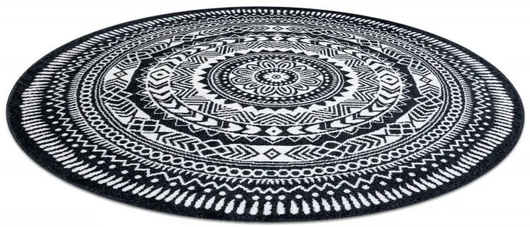 Dywany Łuszczów Kusový koberec Napkin black kruh - 140x140 (priemer) kruh cm
