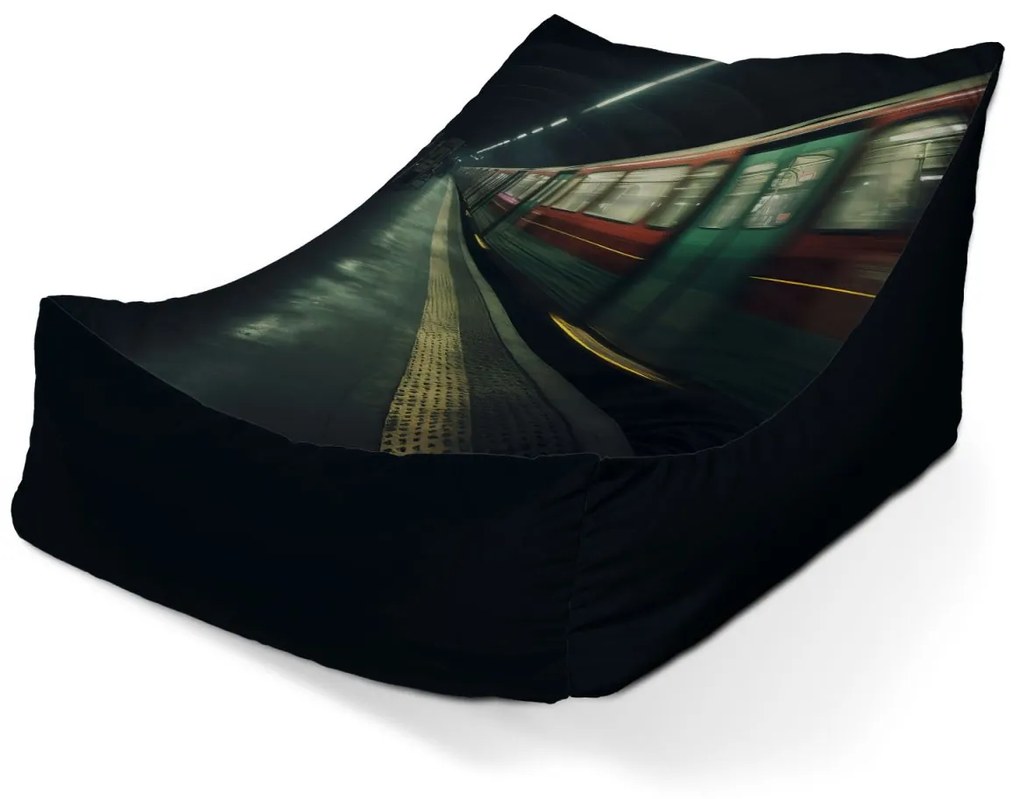 Sablio Sedací vak Lounge Metro na tmavej stanici - 120 x 100 x 80 cm