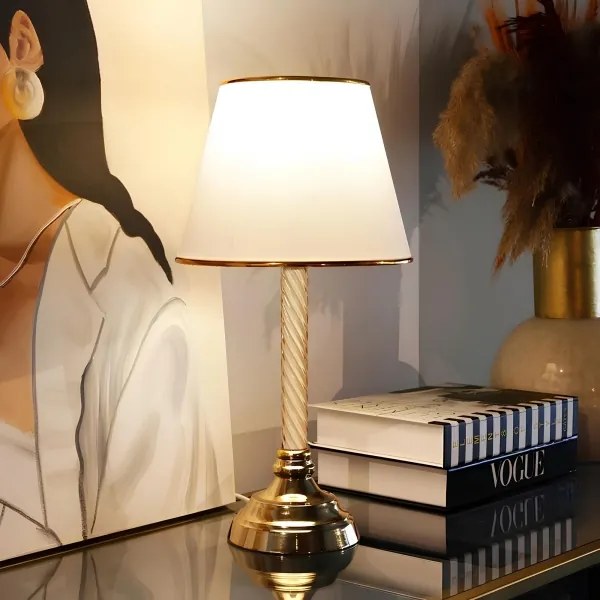Stolná lampa AYD 1xE27/40W/230V biela/zlatá