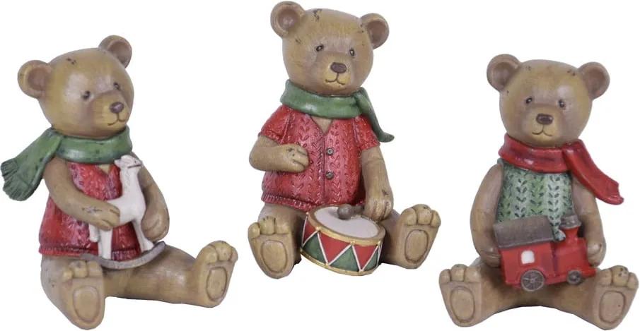Sada 3 vianočných dekorácií v tvare medvedíka Ego Dekor