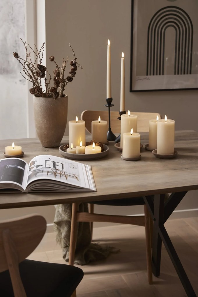 STAR TRADING Čajová LED sviečka Flamme Beige 4 cm – set 2 ks