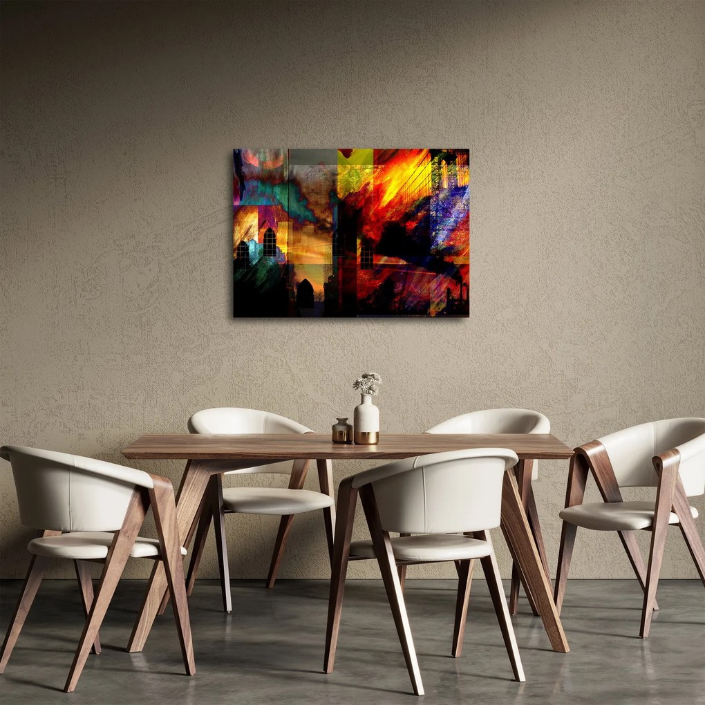 Obraz - Farebná abstrakcia mesta (70x50 cm)